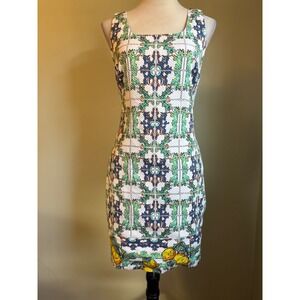 The Limited Tile Print Sheath 2 boho cotttage resortwear vacation blue green